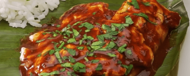 Banner receta Empapelado de pescado en Salsa Chilpotle con arroz blanco