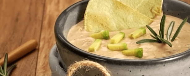 Banner receta Dip de salsa Chilpotle y tostadas de nopal